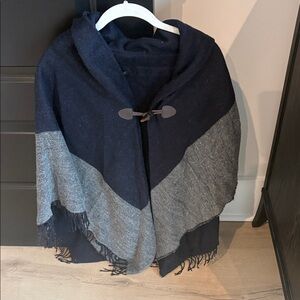 Ann Taylor Navy and Gray Cape